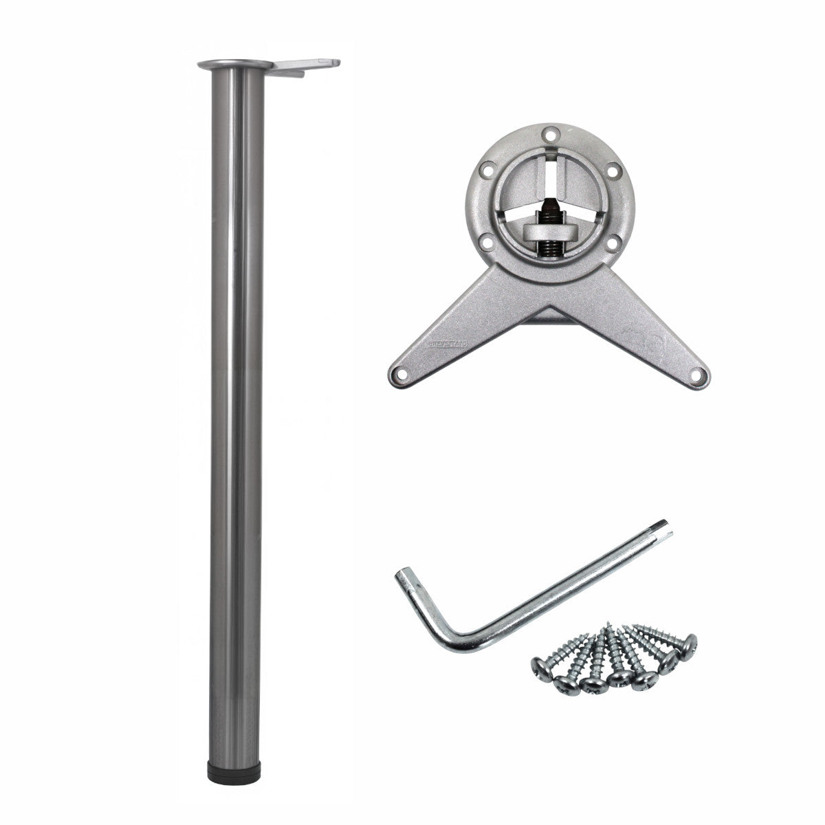 Camar Tischbein Fuß höhenverstellbar Ø 60 x 820 mm Metall Silber für Tischplatte