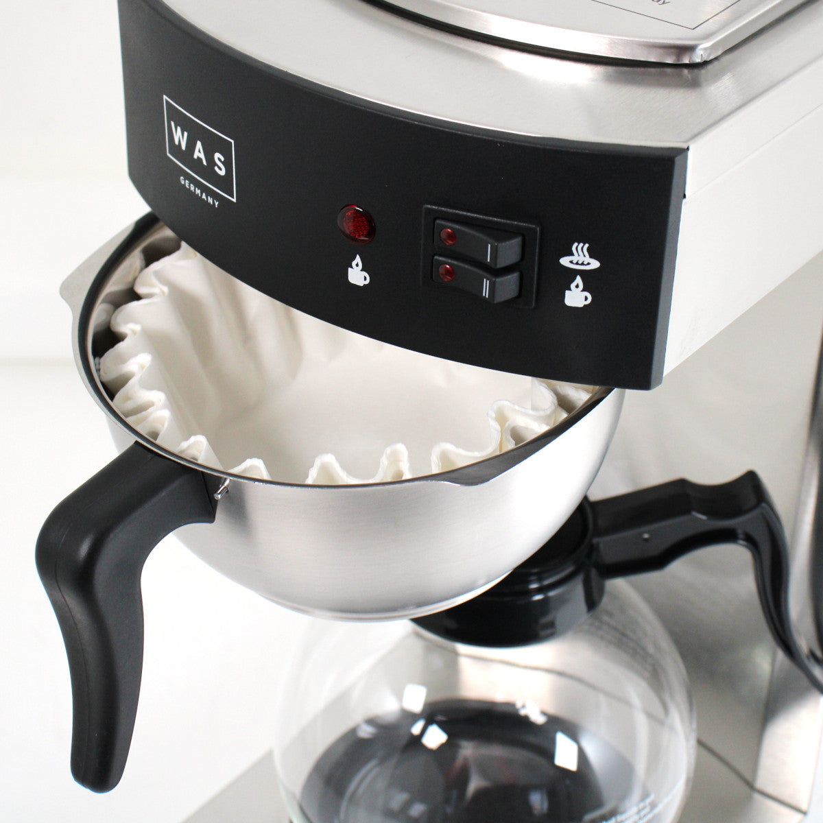 WAS Germany Filter Kaffeemaschine 1,8L Edelstahl 2 Kaffeekannen Warmhalteplatte