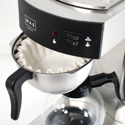 WAS Germany Filter Kaffeemaschine 1,8L Edelstahl 2 Kaffeekannen Warmhalteplatte