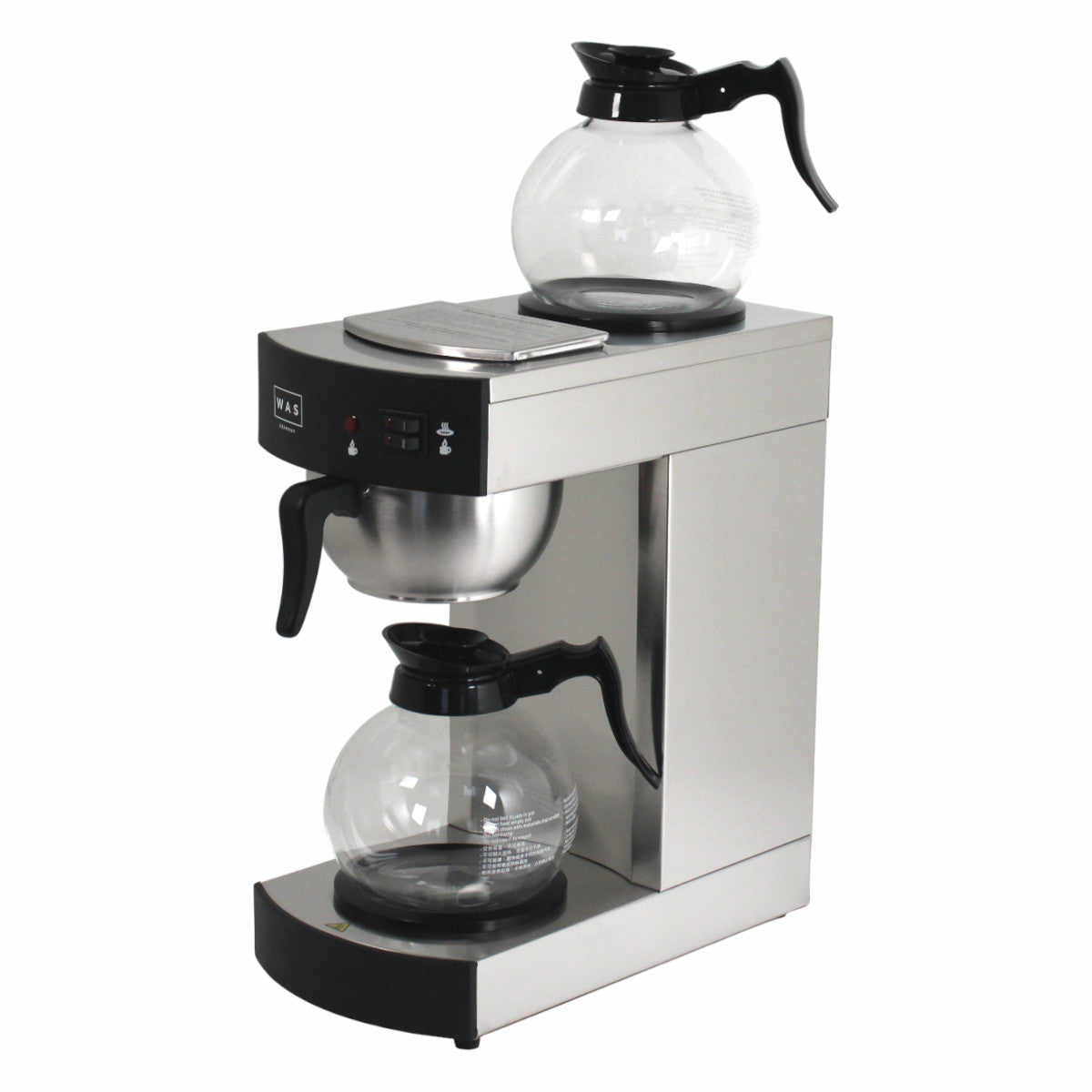 WAS Germany Filter Kaffeemaschine 1,8L Edelstahl 2 Kaffeekannen Warmhalteplatte