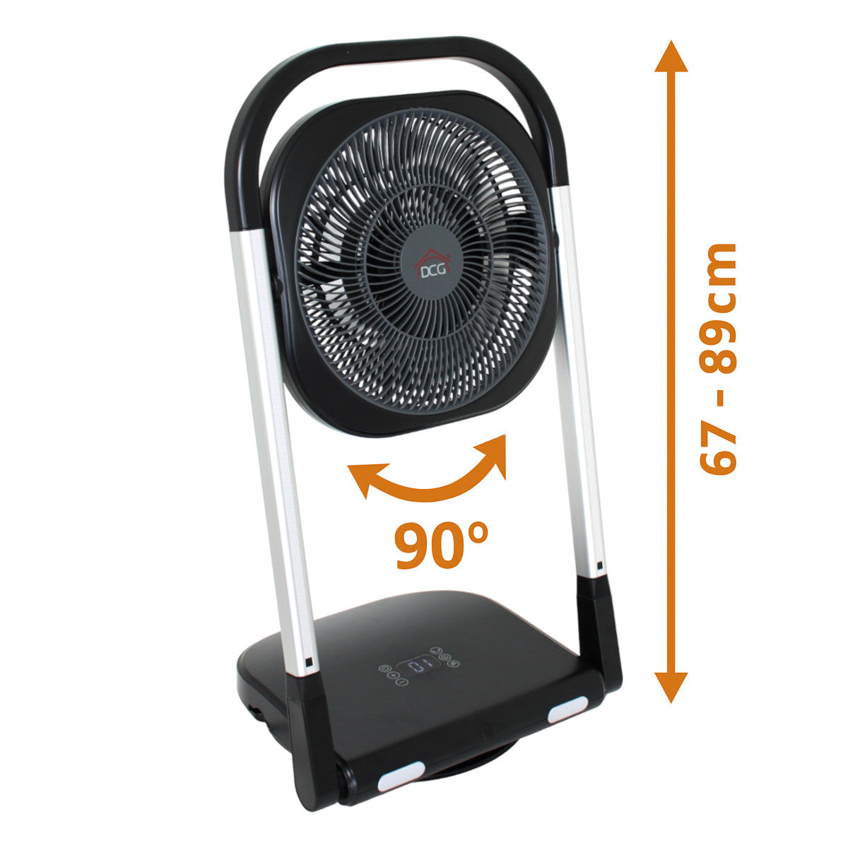 DCG VE1605TT Teleskopventilator faltbar Ventilator Fernbedienung Timer ⌀ 25,4 cm