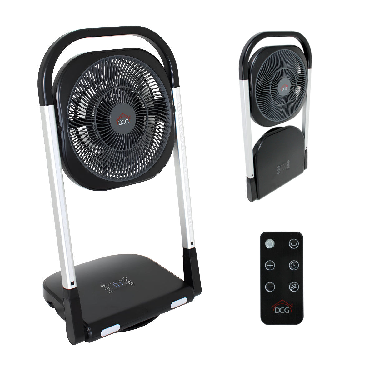 DCG VE1605TT Teleskopventilator faltbar Ventilator Fernbedienung Timer ⌀ 25,4 cm