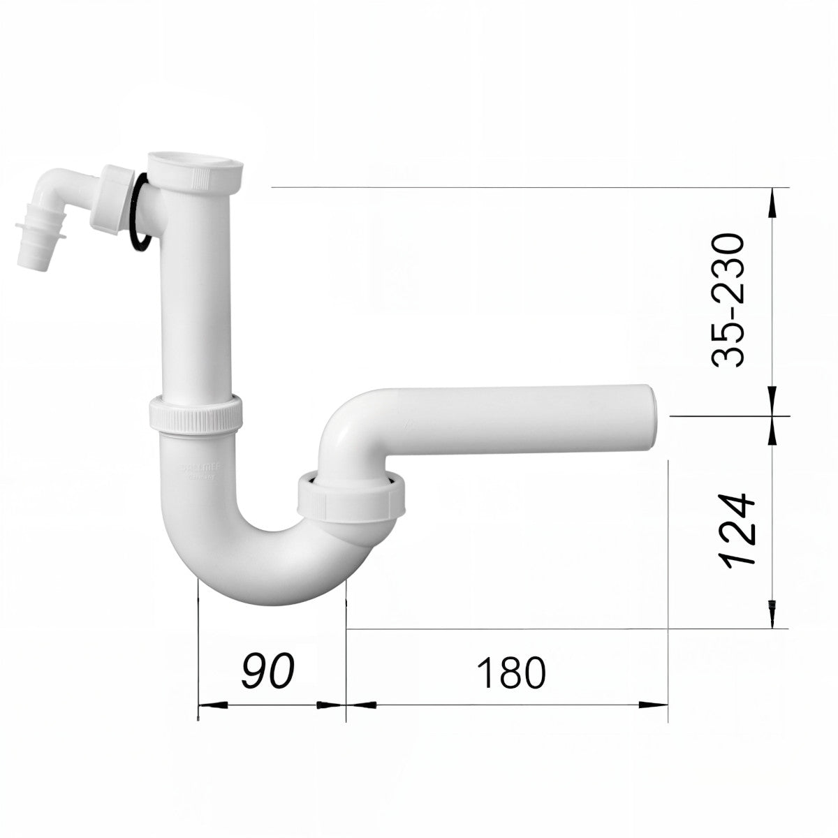 Dallmer 020215 Kugelsiphon Röhrensiphon 1 1/2 Zoll DN 40 Ablaufbogen