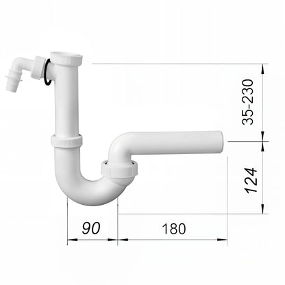 Dallmer 020215 Kugelsiphon Röhrensiphon 1 1/2 Zoll DN 40 Ablaufbogen