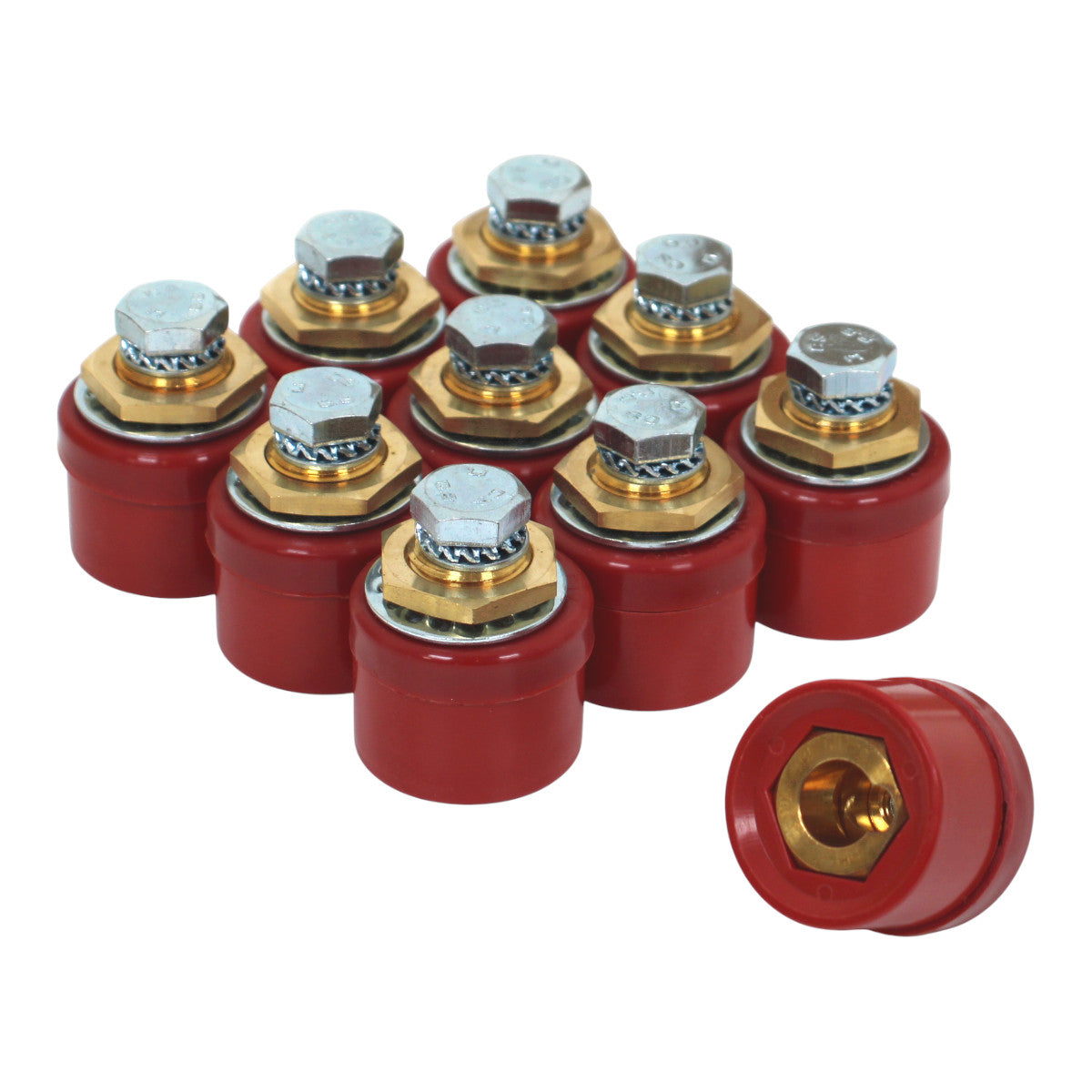 10 Stück Dinse DIX BE 50/70 Rot Einbaukupplung Einbaubuchse Standard M10 400 A