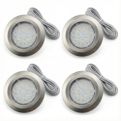 Domus Line 4er Set Morpho LED-Einbauleuchten 4x1,7W Edelstahloptik Aufbaustrahler