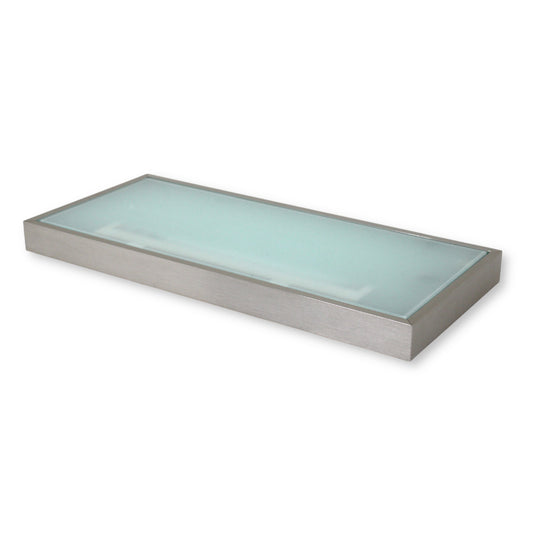 LED Glasbodenleuchte "Sushi" 45cm Edelstahl Wandregal 8W Leuchtregal kaltweiß