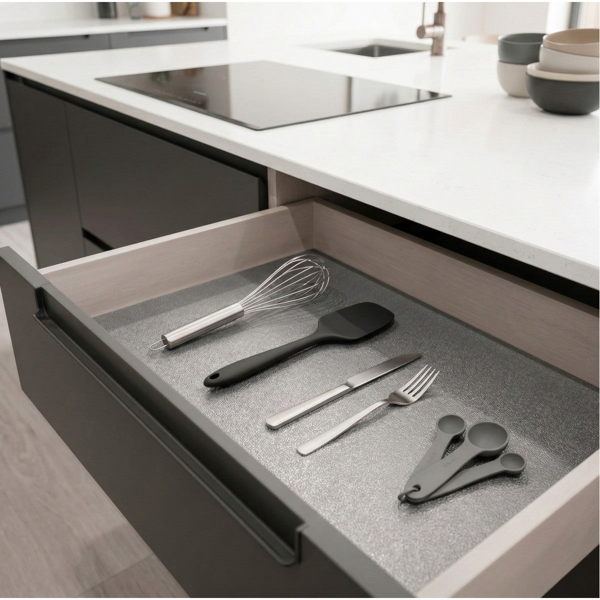 Elco Antirutschmatte MagicSlim 2er Set Perlstruktur B271 x T500 mm in Silbergrau