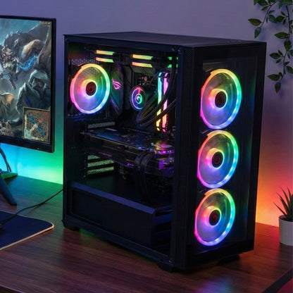 Marvo FN-14 RGB Gehäuseluefter 120 mm LED 12V 1100 RPM PC Fan 30,81 CFM