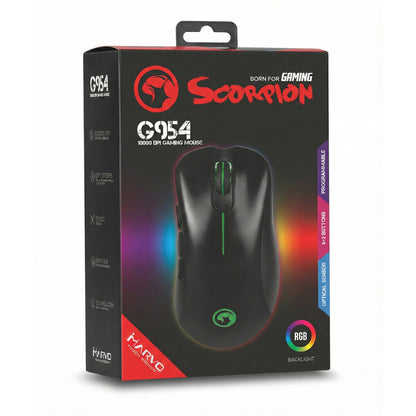 Marvo Scorpion G954 optische Gaming Maus USB 10000 DPI 1000 Hz RGB 7 Tasten