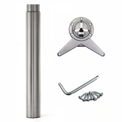 Camar Isola 90 Tischbein höhenverstellbar Ø 90 mm Metall Silber matt 880 - 1080 mm