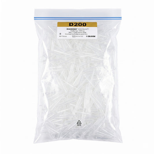 Gilson D200 Pipettenspitzen Diamond Eco Pack 1000 Tips Volumenbereich 2-200 µL