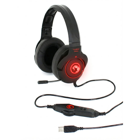 Marvo HG9032 Scorpion 7.1 USB Wired Gaming Headset Over-Ear Kopfhörer Schwarz Rot LED
