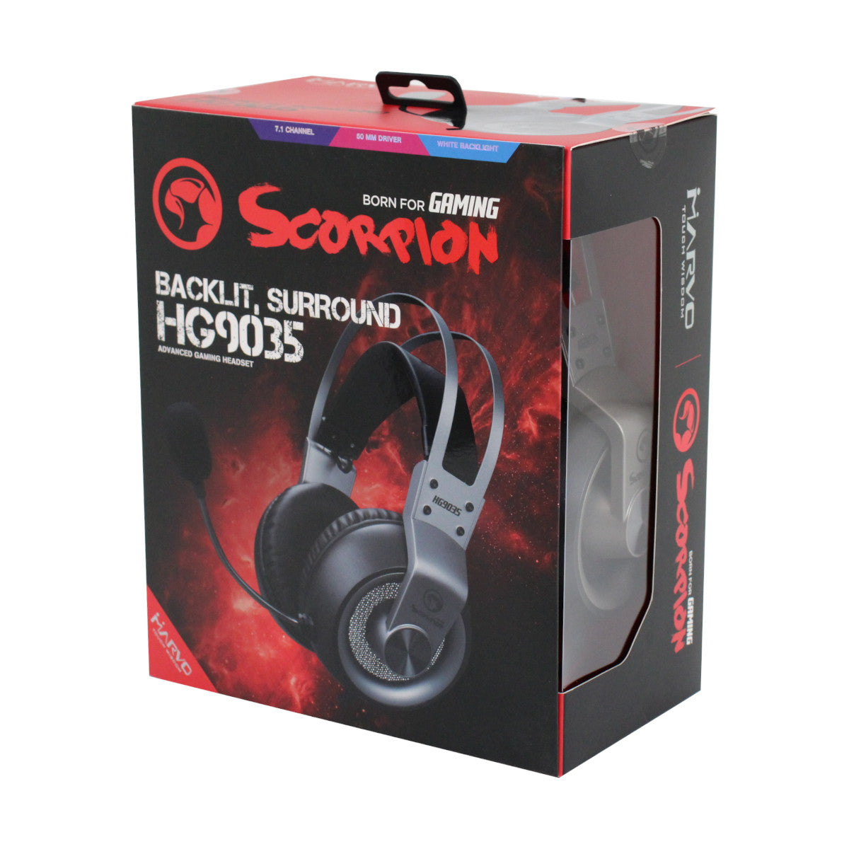 Marvo HG9035GY 7.1 USB Wired Gaming Headset Over-ear Kopfhörer Schwarz Grau