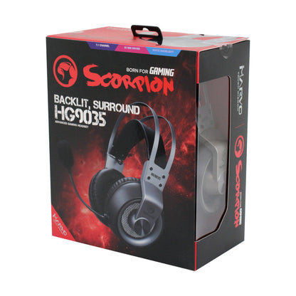 Marvo HG9035GY 7.1 USB Wired Gaming Headset Over-ear Kopfhörer Schwarz Grau