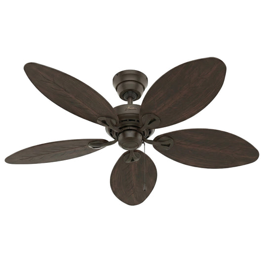 Hunter 24993 Bayview Outdoor Deckenventilator Zugkette Bronze Braun Blatt 137 cm