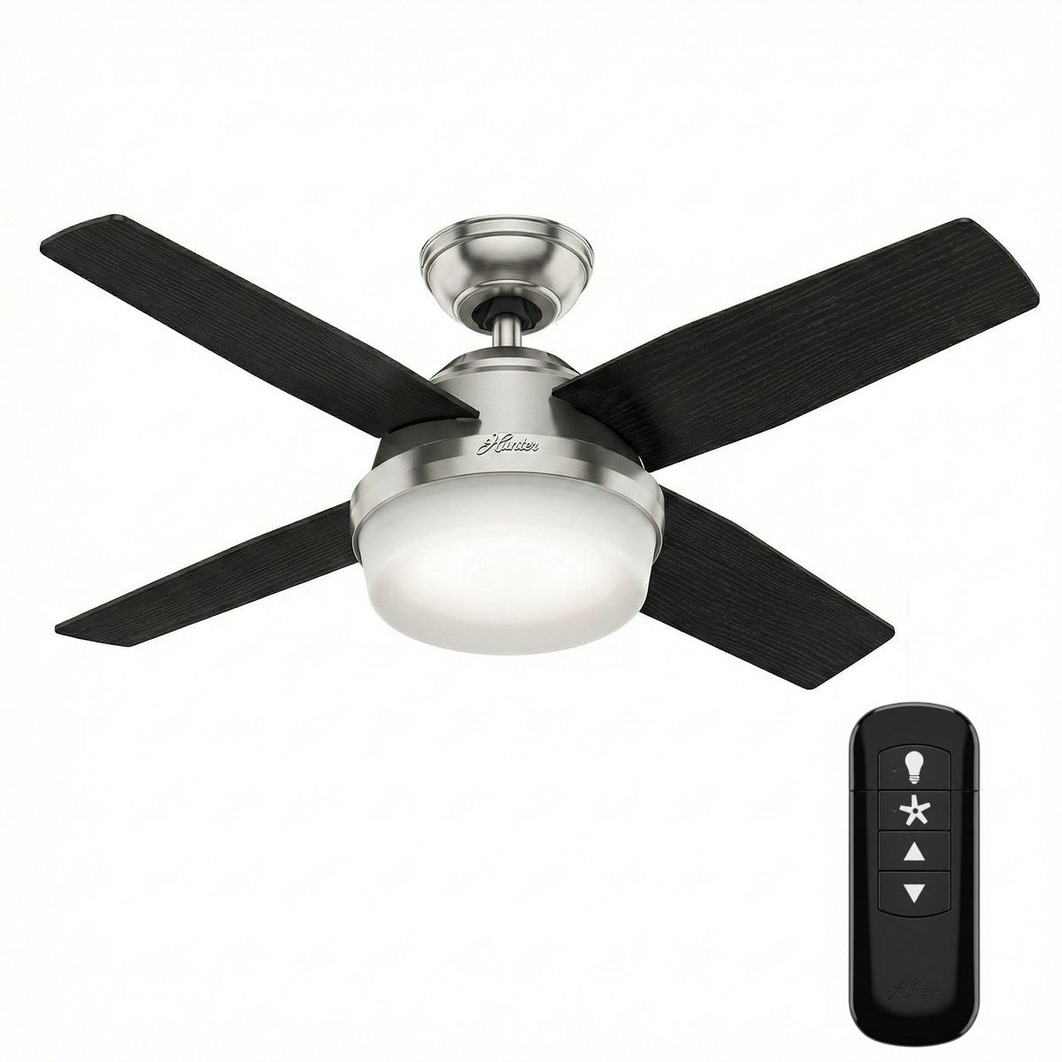 Hunter 50628 Dante Deckenventilator Licht 112 cm Nickel Dunkelbraun Fernbed.
