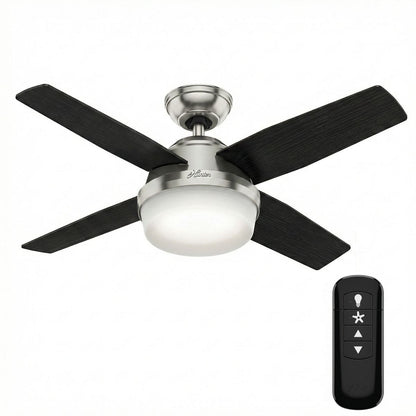 Hunter 50628 Dante Deckenventilator Licht 112 cm Nickel Dunkelbraun Fernbed.