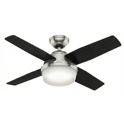 Hunter 50628 Dante Deckenventilator Licht 112 cm Nickel Dunkelbraun Fernbed.