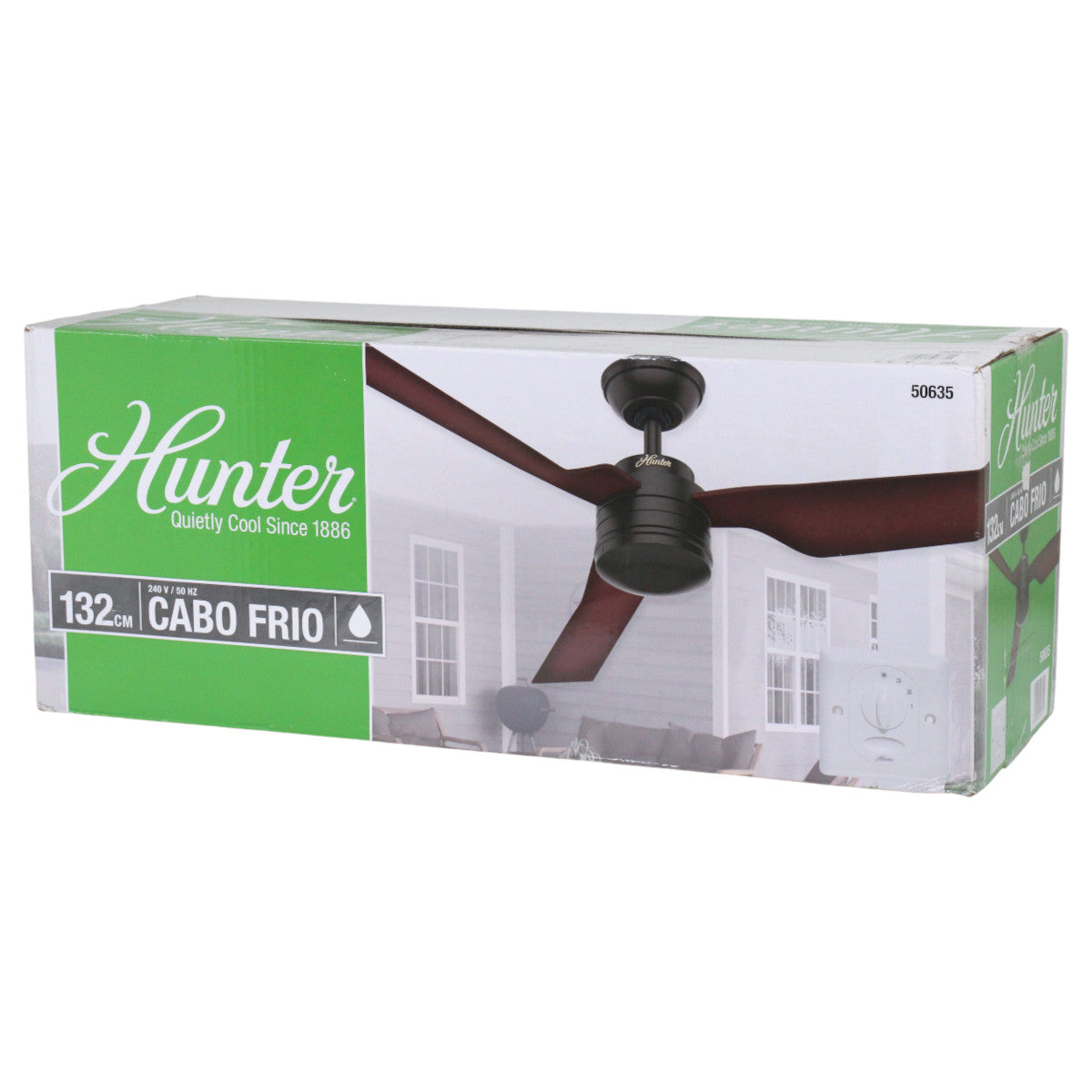 Hunter 50635 Cabo Frio Deckenventilator 132 cm mit Wandschalter Bronze Braun