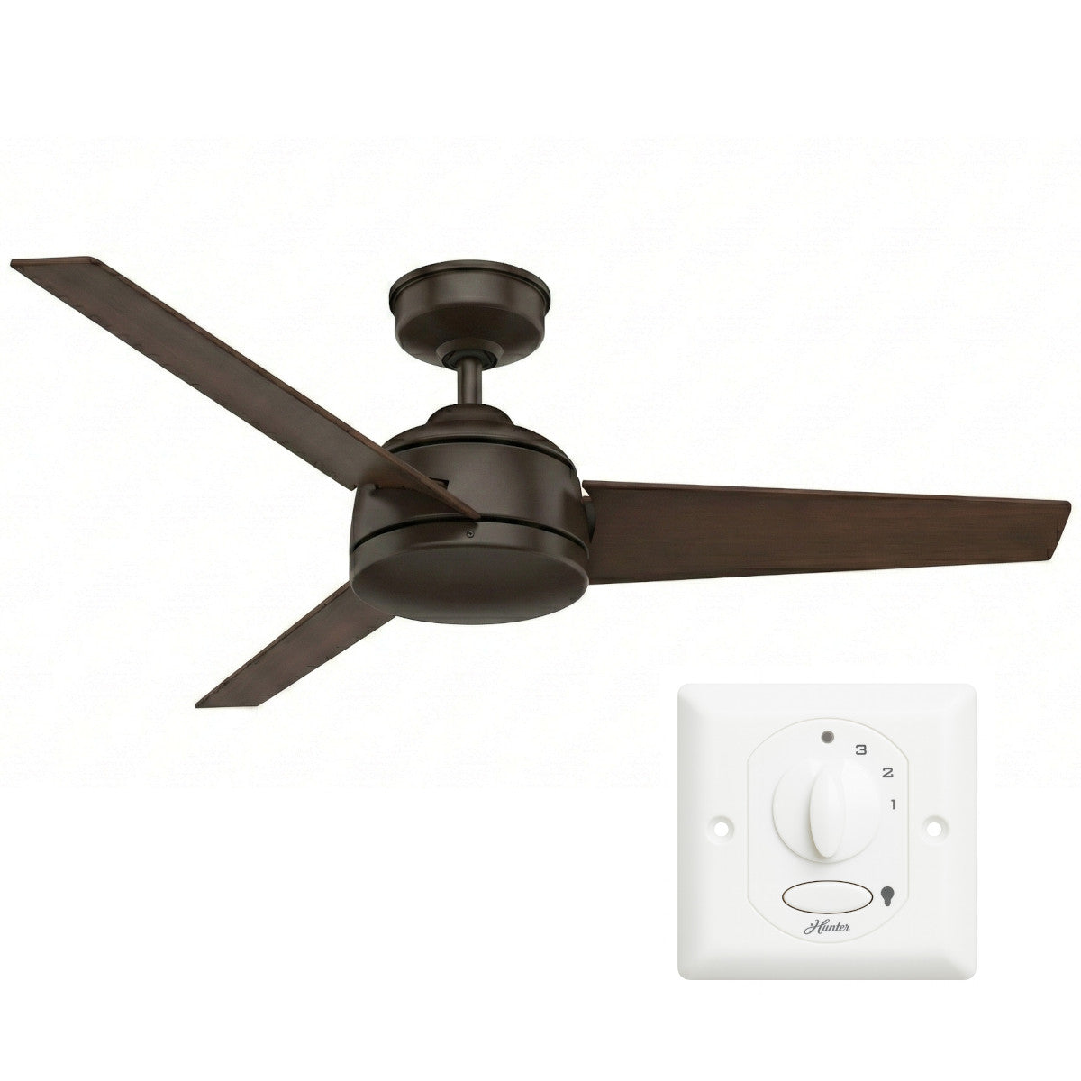 Hunter 50943 Trimaran Outdoor Deckenventilator Wandschalter Braun Bronze 132 cm
