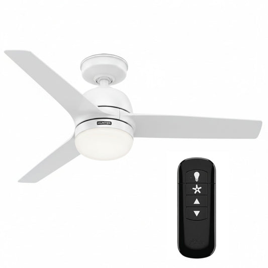 Hunter 51784 Seawave Outdoor Deckenventilator Licht Fernbedienung Weiß 132 cm