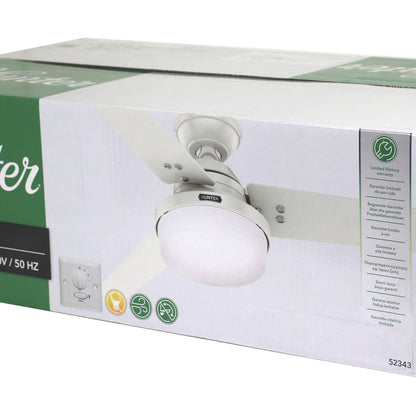 Hunter 52343 Sentinel Plus Deckenventilator 132 cm Weiss mit Beleuchtung