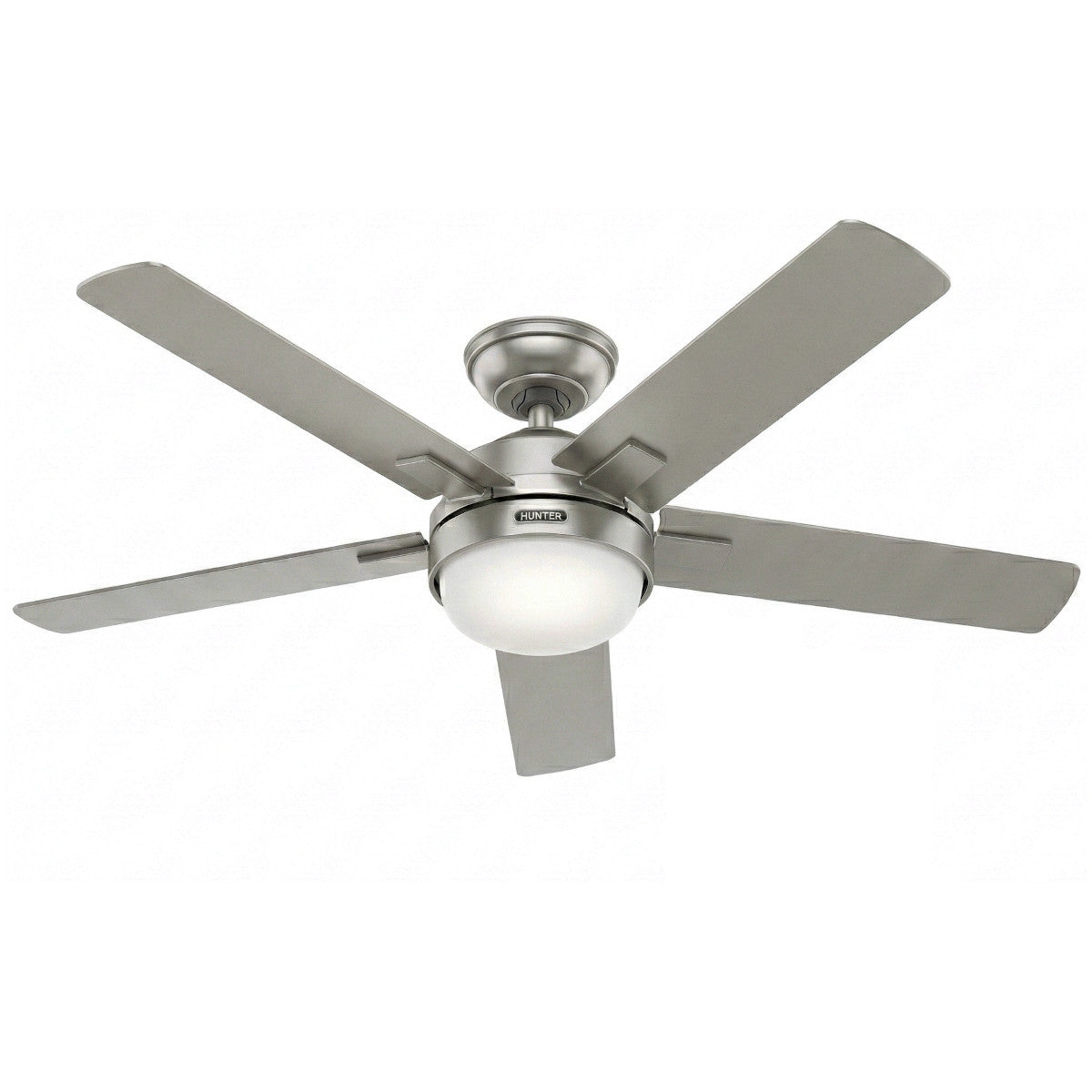Hunter 51778 Zeal Deckenventilator 132 cm Silber mit Beleuchtung und Fernbed.