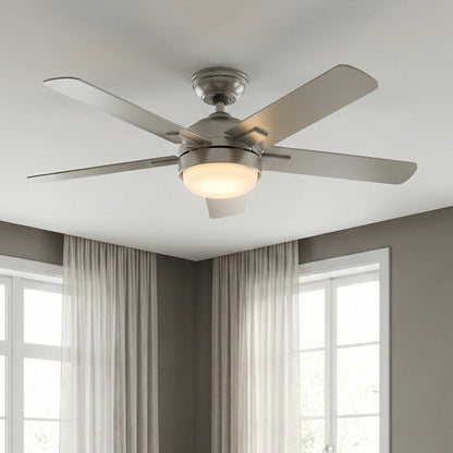 Hunter 51778 Zeal Deckenventilator 132 cm Silber mit Beleuchtung und Fernbed.
