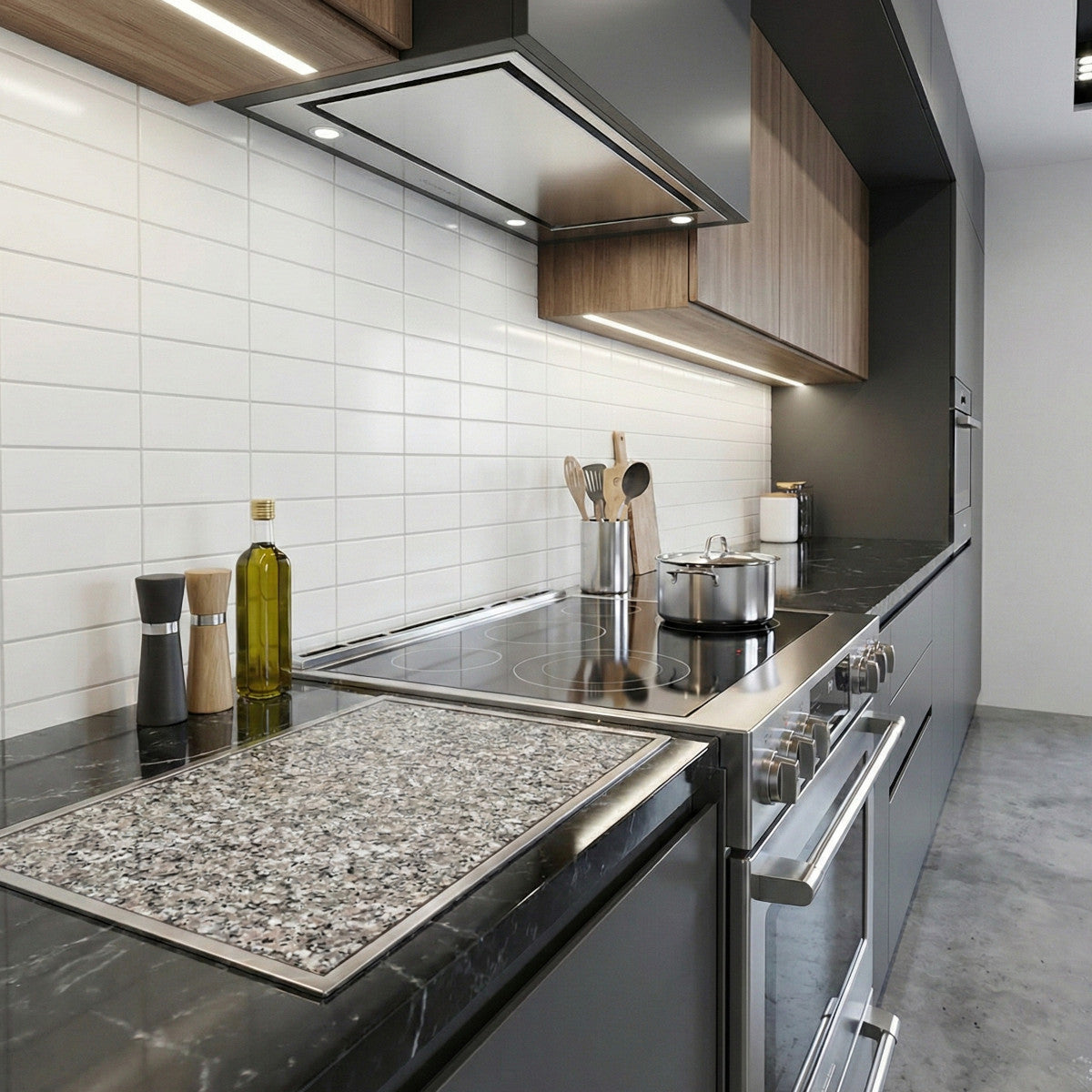 Ideenreich Granitfeld Rosa Beta 510x325 mm Einbau Arbeitsplatte Edelstahlrahmen