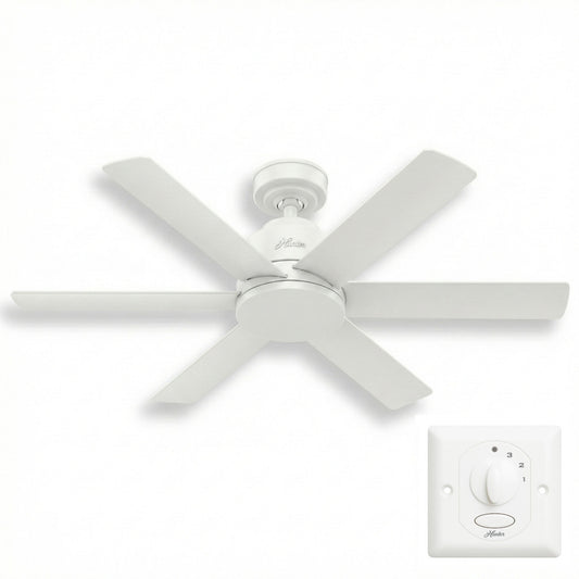 Hunter 50935 Kennicott Deckenventilator Fan Weiß mit Wandschalter 112 cm