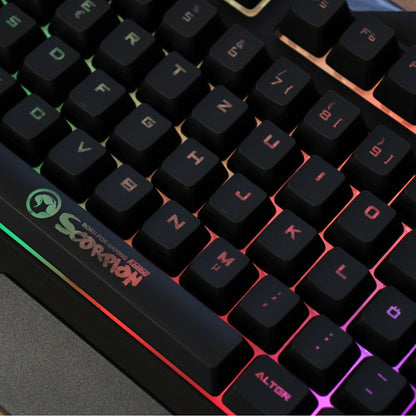 Marvo KG860 Membran Multimedia Gaming-Tastatur QWERTZ 110 Tasten RGB USB