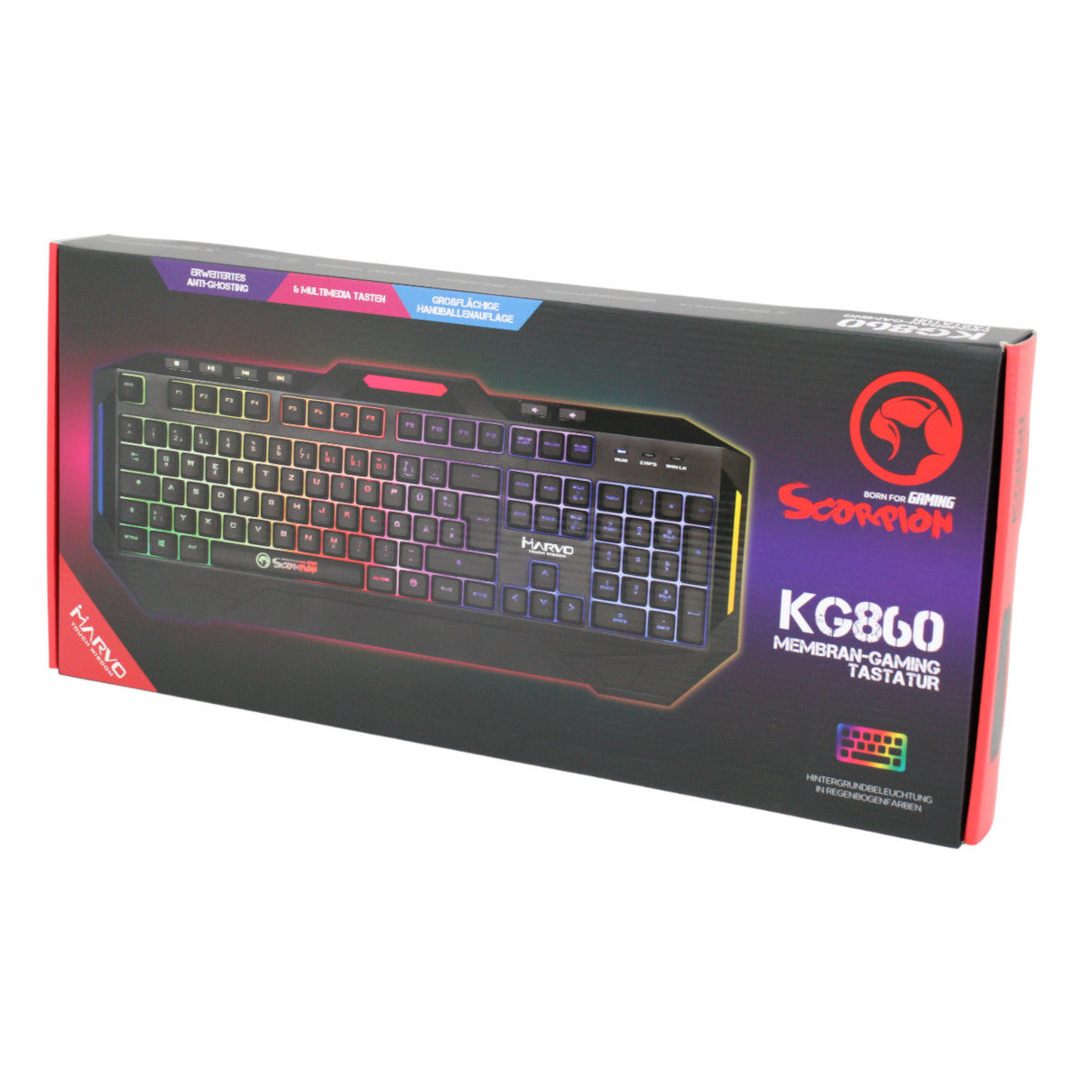 Marvo KG860 M302 MG08 Scorpion Gaming Set Membran Tastatur Maus Mauspad RGB