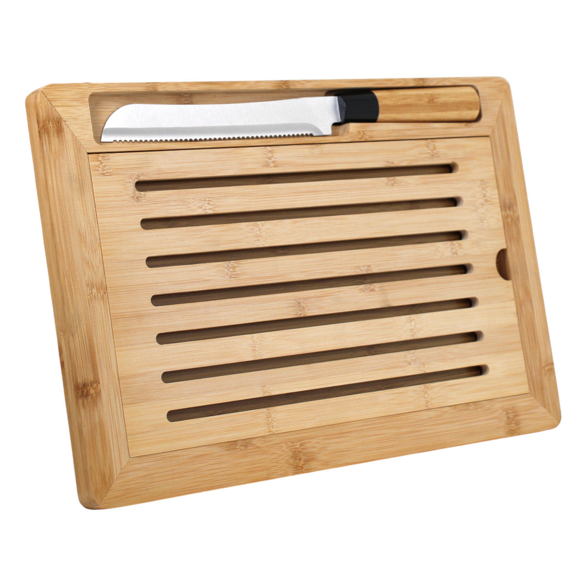 Kesper Bambus Schneidebrett Set Brot-Schneidebrett 42 × 28 cm inkl. Brotmesser