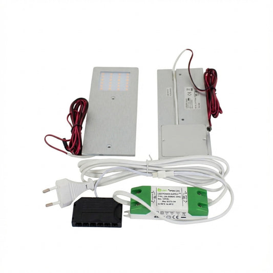 Loevschall Stella Kit Alu 2er Set LED Unterbauleuchte Küchenleuchte 4W mit Trafo