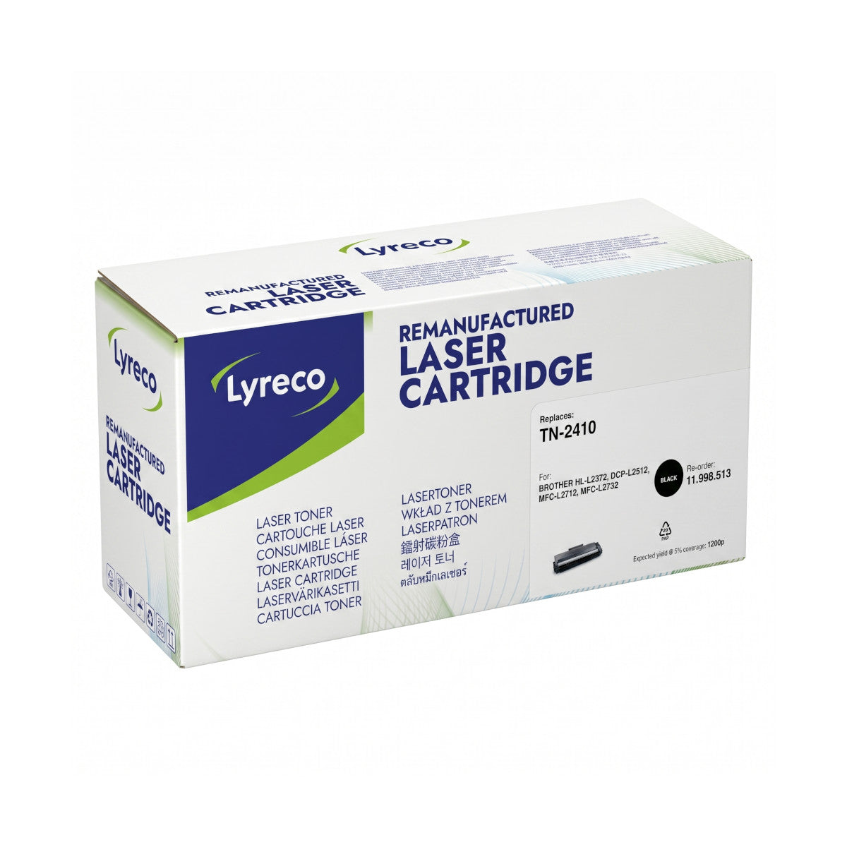 Lyreco TN-2410 Remanufactured Leasertoner Black Komp. mit Brother 1200 Seiten