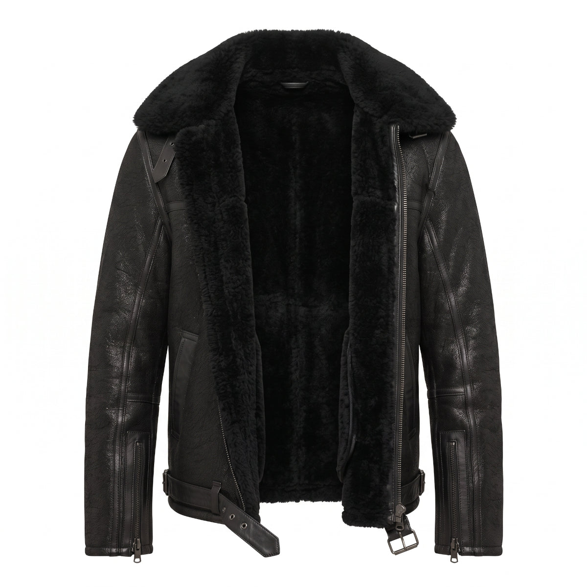 PME Legend Nightflight Lederjacke Black Leather Jacket Innenfutter 100% Wolle