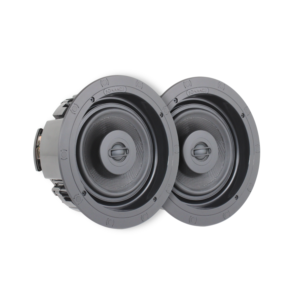1x Paar Sonance 93013 VP64R Einbau-Deckenlautsprecher Ø248mm 125W Weiss