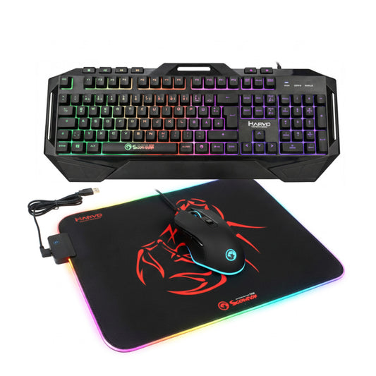 Marvo KG860 M302 MG08 Scorpion Gaming Set Membran Tastatur Maus Mauspad RGB