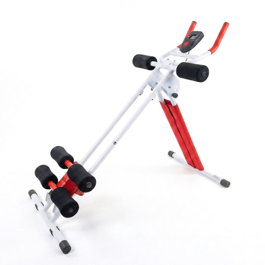 SportPlus SP-ALB-011-R AB Plank Bauchtrainer klappbar Weiß Rot