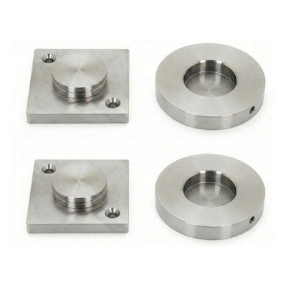Strate Glasplattenadapter 2er Set Conect Edelstahl für gerade Konsolen/Stützfüße