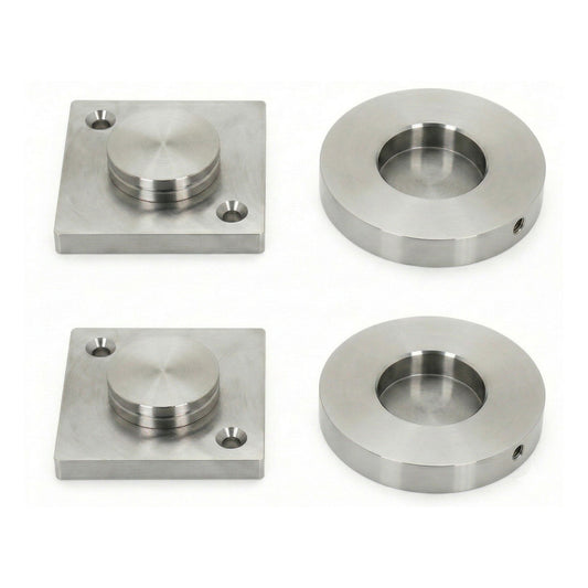 Strate Glasplattenadapter 2er Set Conect Edelstahl für gerade Konsolen/Stützfüße