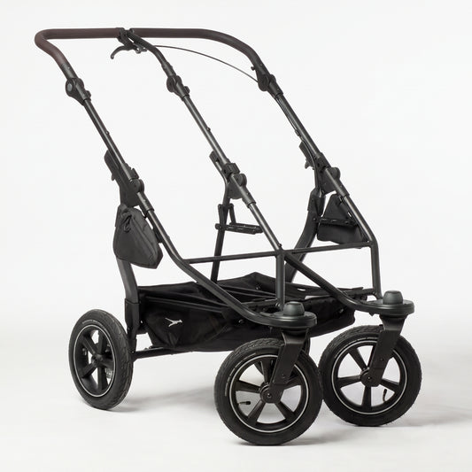 TFK Duo2 Kinderwagen-Gestell Schwalbe-Luftreifen Schwarz Geschwisterwagen