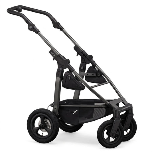 TFK Mono4 Kinderwagen-Gestell mit Luftreifen in Schwarz max. Belastbarkeit 34 kg