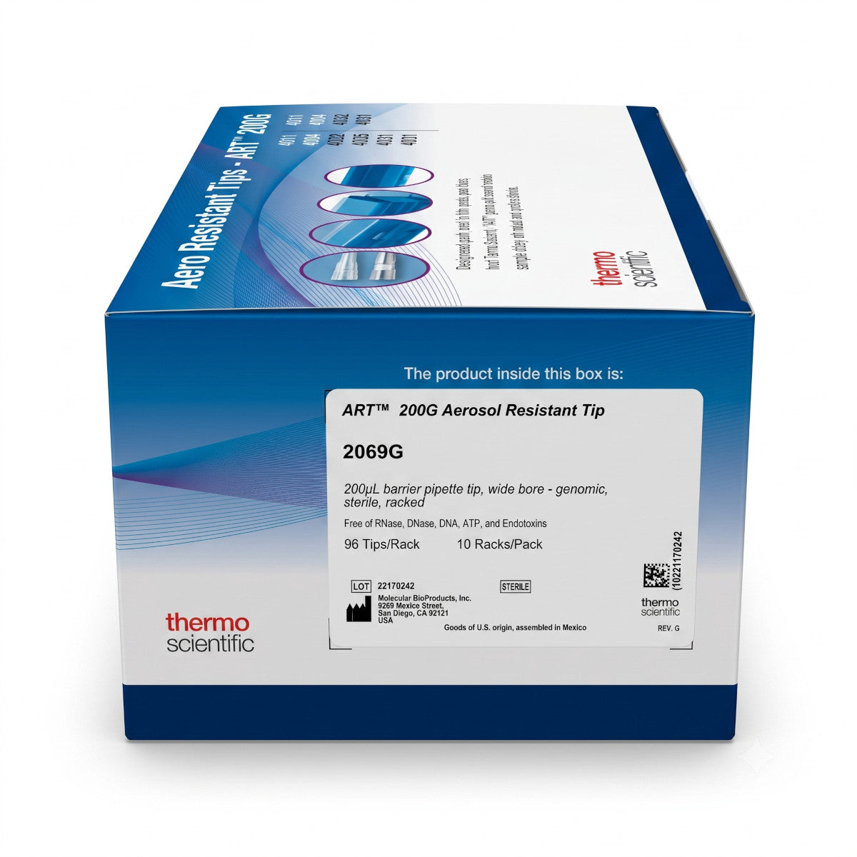 Thermo Scientific 2069G 200 μL Pipettenspitzen 10 Racks x 96 Tips Steril