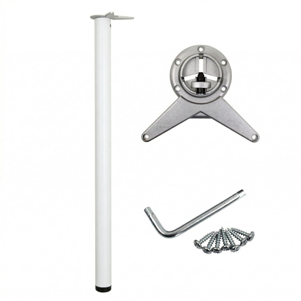 Tischbein Camar höhenverstellbar Ø 65 x H 800 mm Tischfuß Metallfuß in Weiß