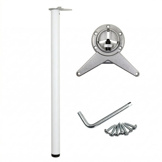 Tischbein Camar höhenverstellbar Ø 65 x H 800 mm Tischfuß Metallfuß in Weiß
