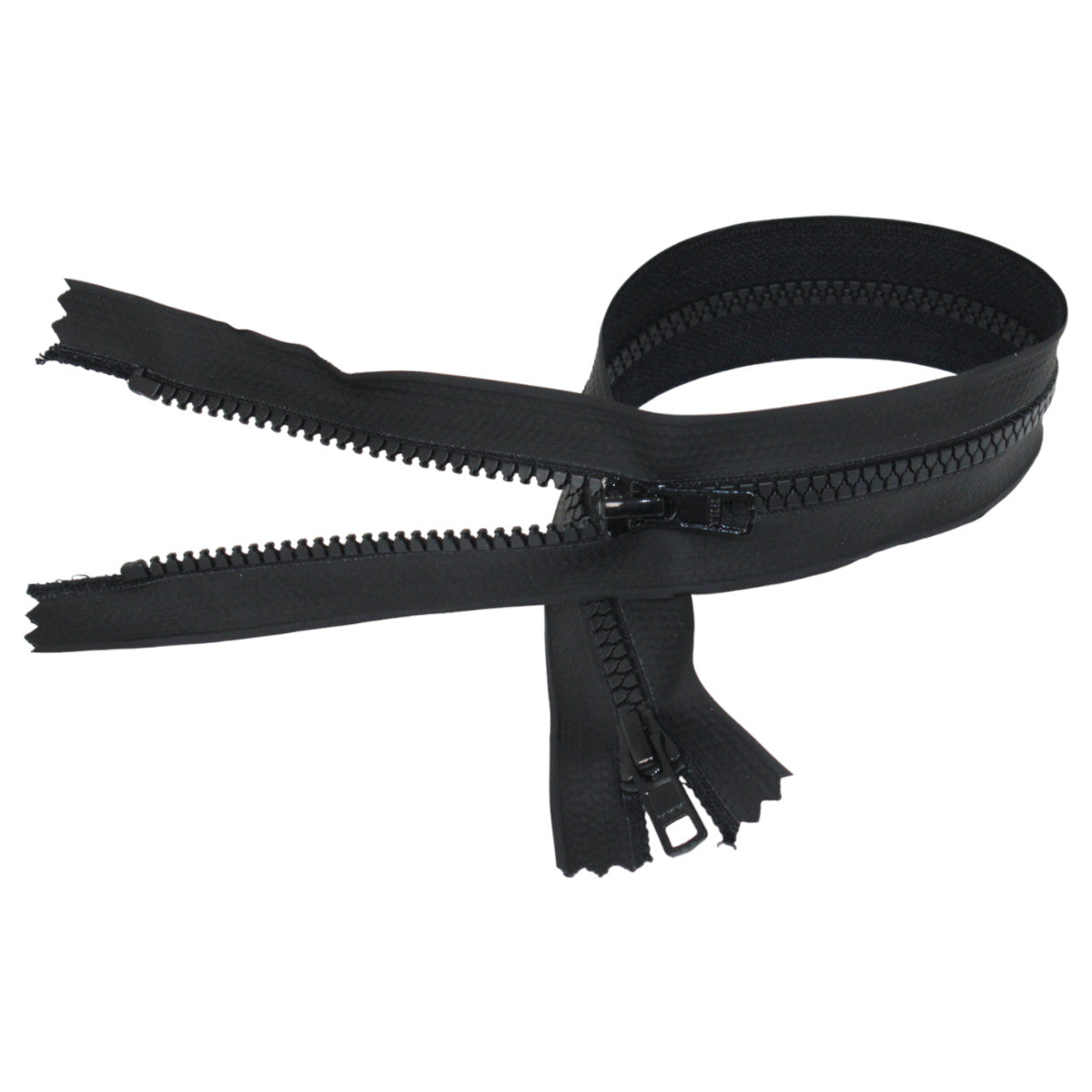 2 Stück YKK Reißverschluss 45 cm 2-Wege X-Form nicht teilbar Schwarz PU