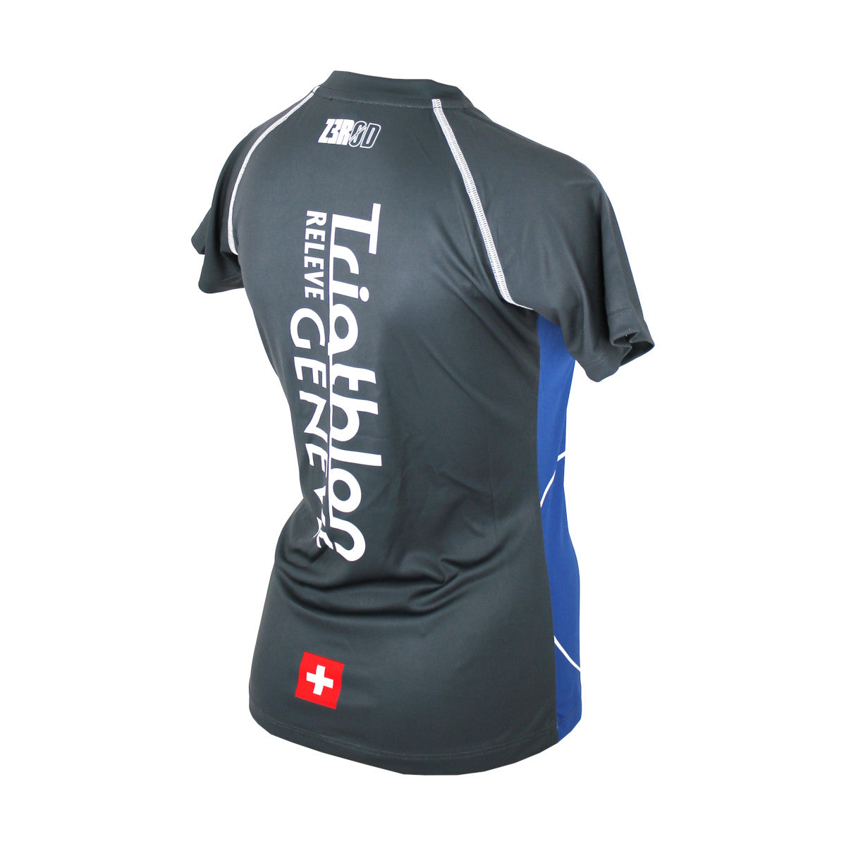 Zerod Running T-Shirt Damen Laufshirt Trainingsshirt Kurzarm blau grau