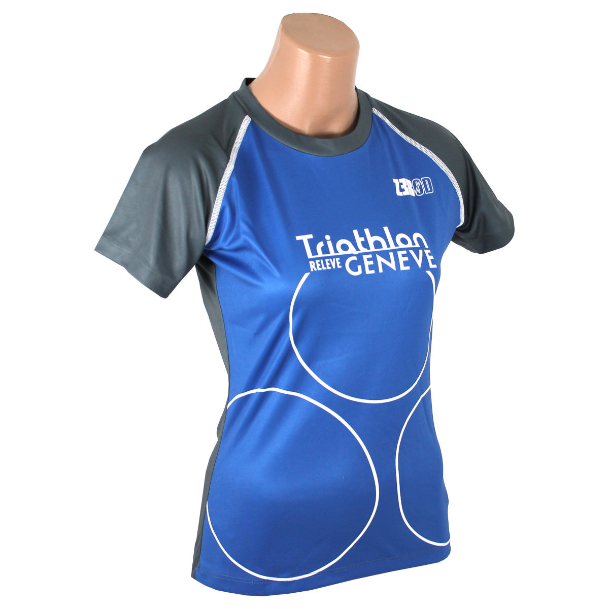 Zerod Running T-Shirt Damen Laufshirt Trainingsshirt Kurzarm blau grau